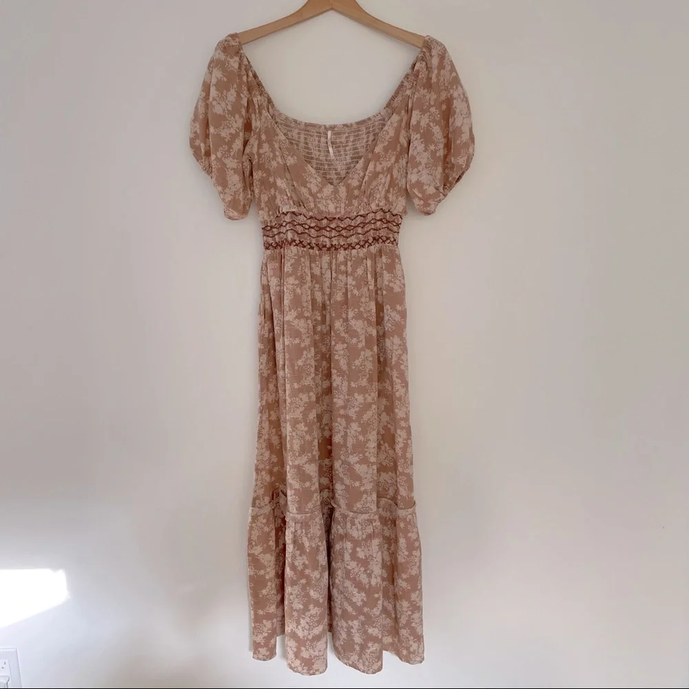 Free People Peach Floral Maxi Dress